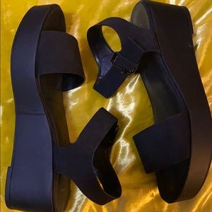 Black platform style sandals